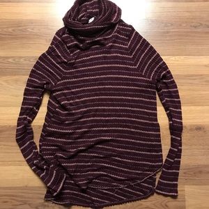 We the Free Waffle Knit Striped Turtle Neck
